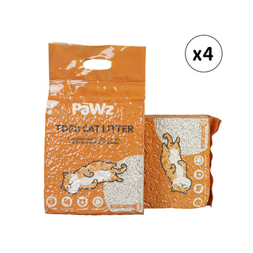 PaWz 2.5kg Tofu Cat Litter Clumping Flushable Fast Super Absorben Natural x4 Petsleisure